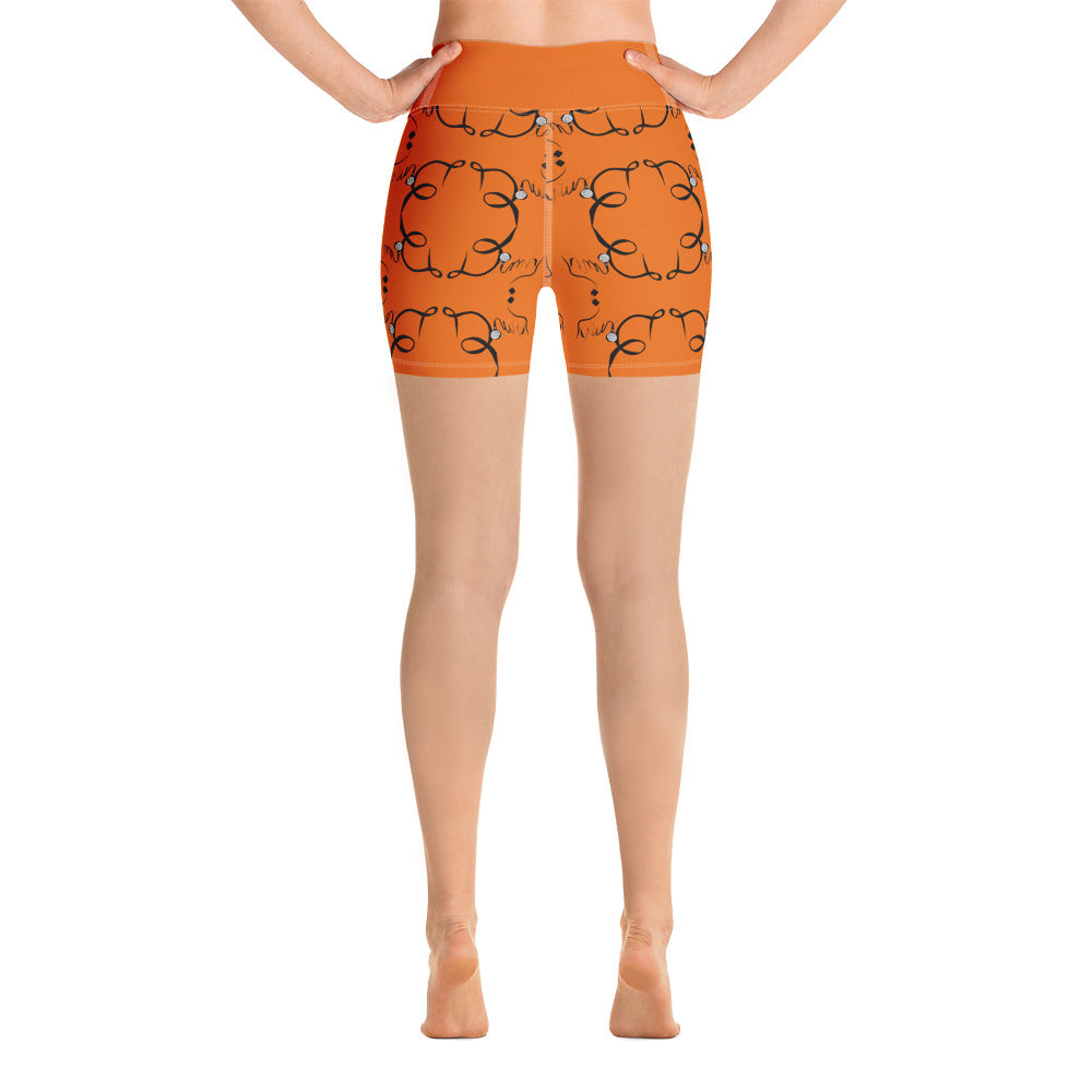 Dimvy Orange Cream Yoga Shorts