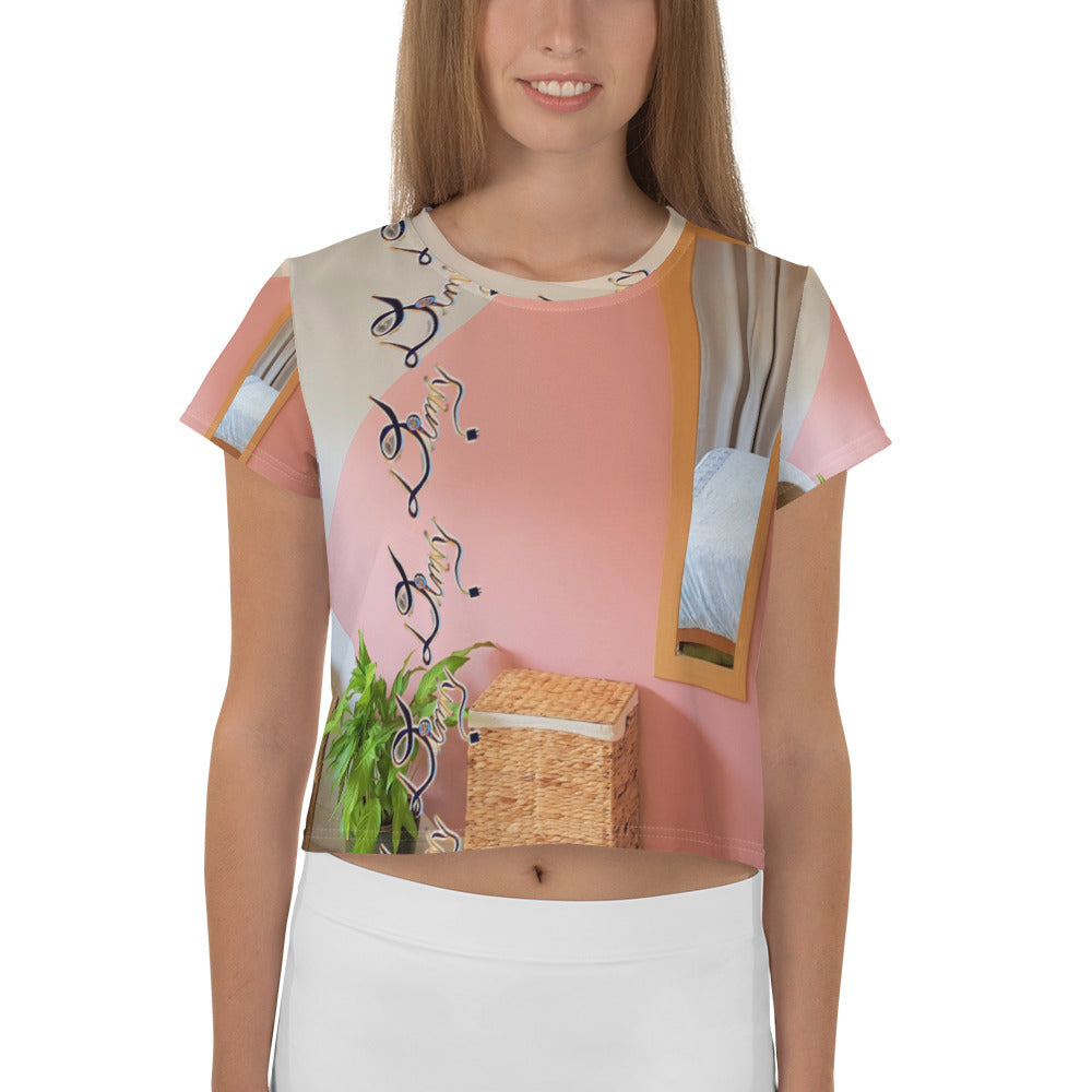 Dimvy Lounge All-Over Print Crop Tee