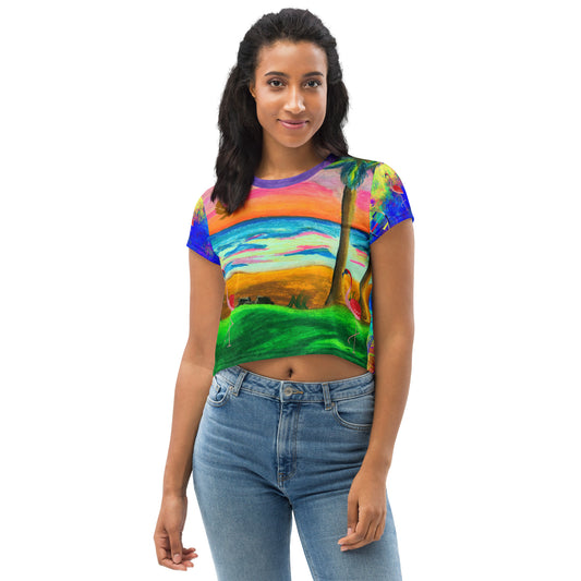 Dimvy Tropical Paradise Crop Tee