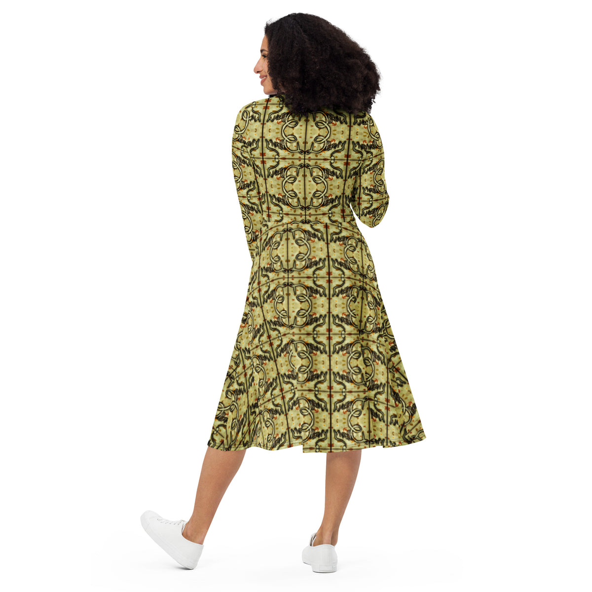 Dimvy Autumn long sleeve midi dress