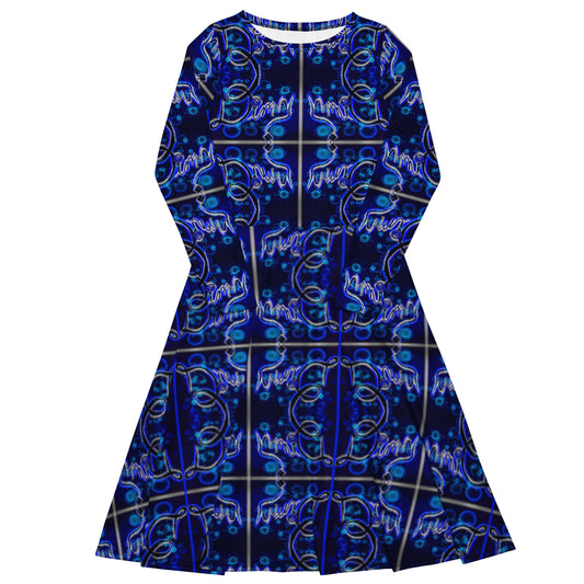 Dimvy Cross walk long sleeve midi dress