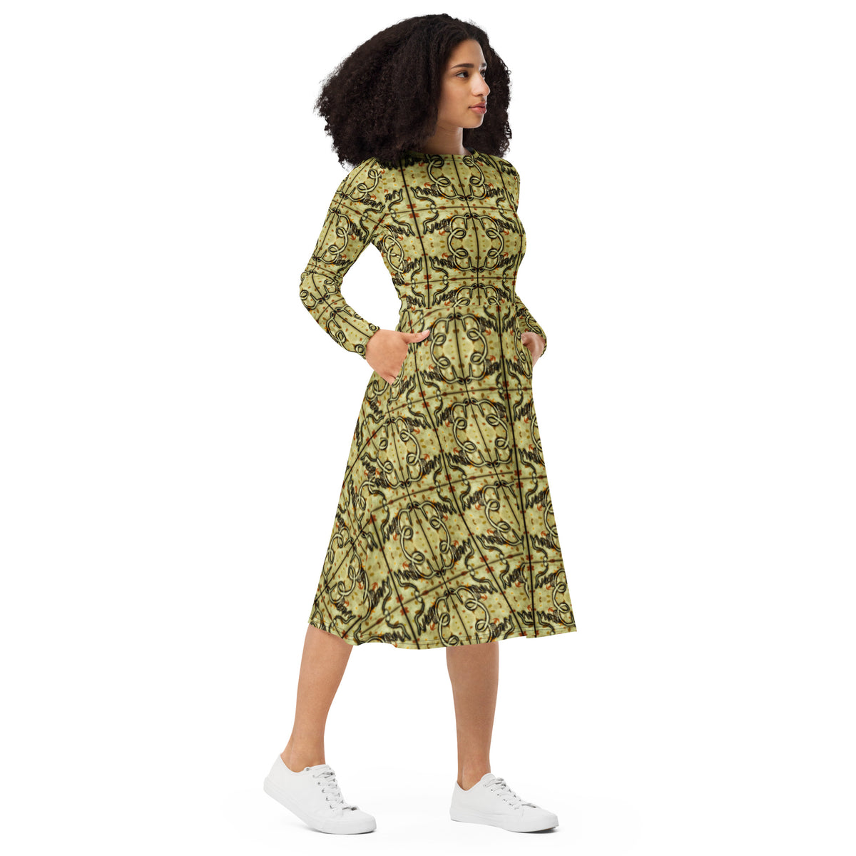 Dimvy Autumn long sleeve midi dress