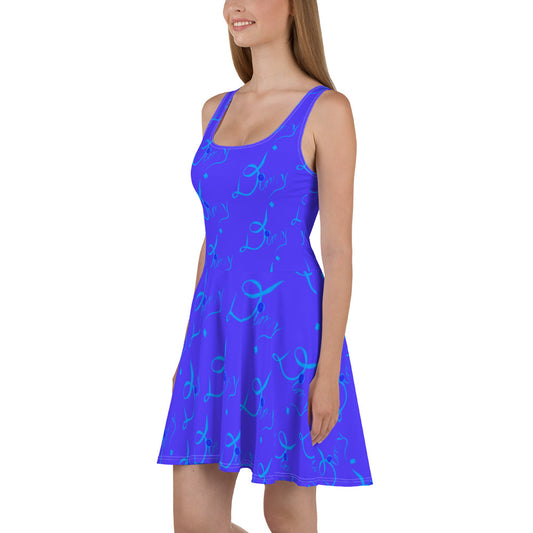 Dimvy Blue Water Skater Dress