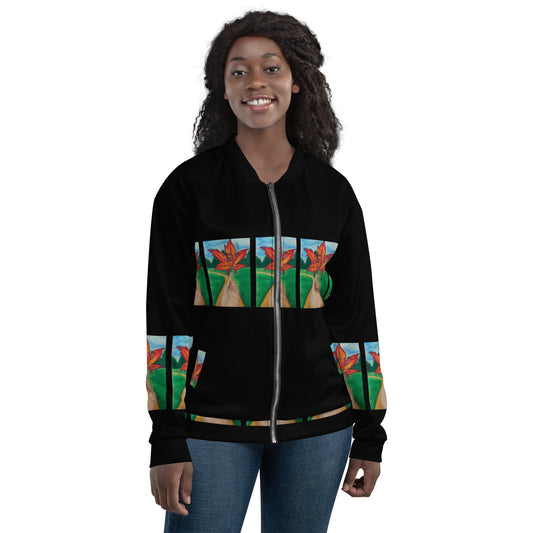 Dimvy Look Leaf Unisex Bomber Jacket