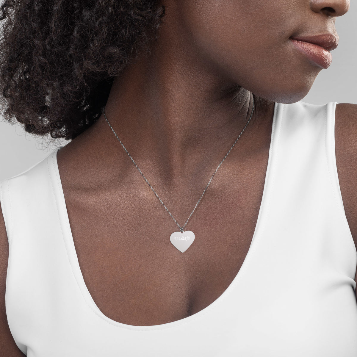 Dimvy Lit2dafit Silver Heart Necklace