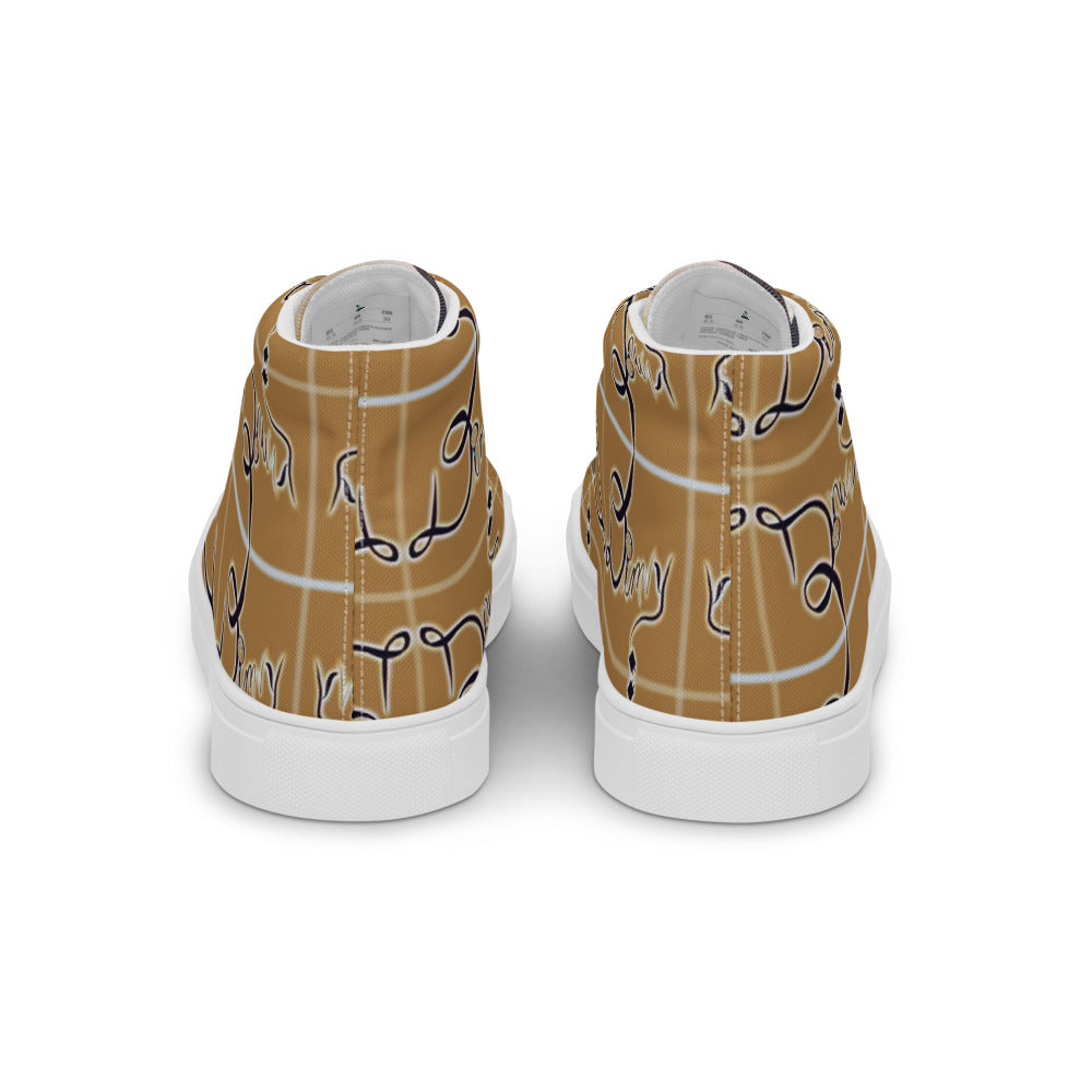 Dimvy Banana Pudding  Men’s High top canvas shoes