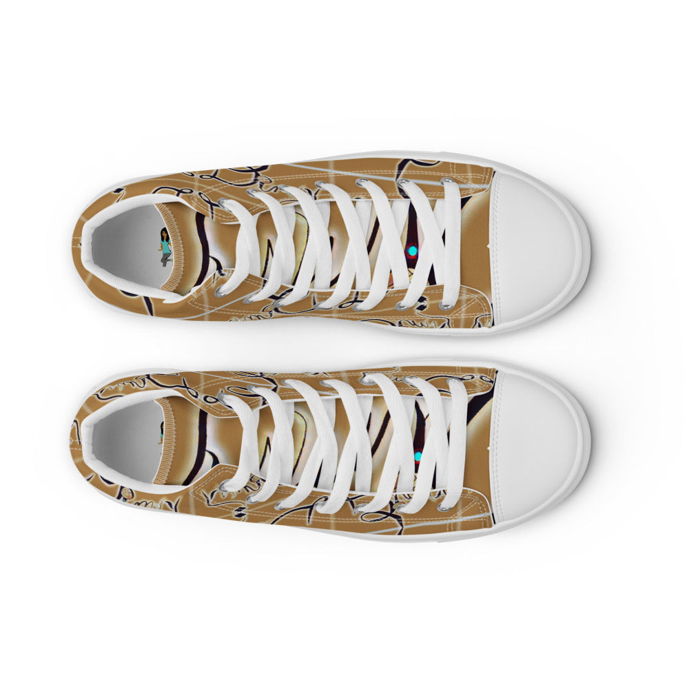 Dimvy Banana Pudding  Men’s High top canvas shoes