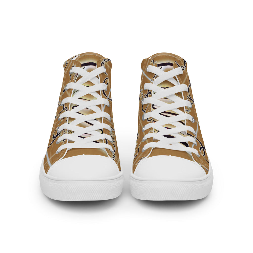 Dimvy Banana Pudding  Men’s High top canvas shoes