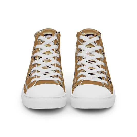 Dimvy Banana Pudding  Men’s High top canvas shoes