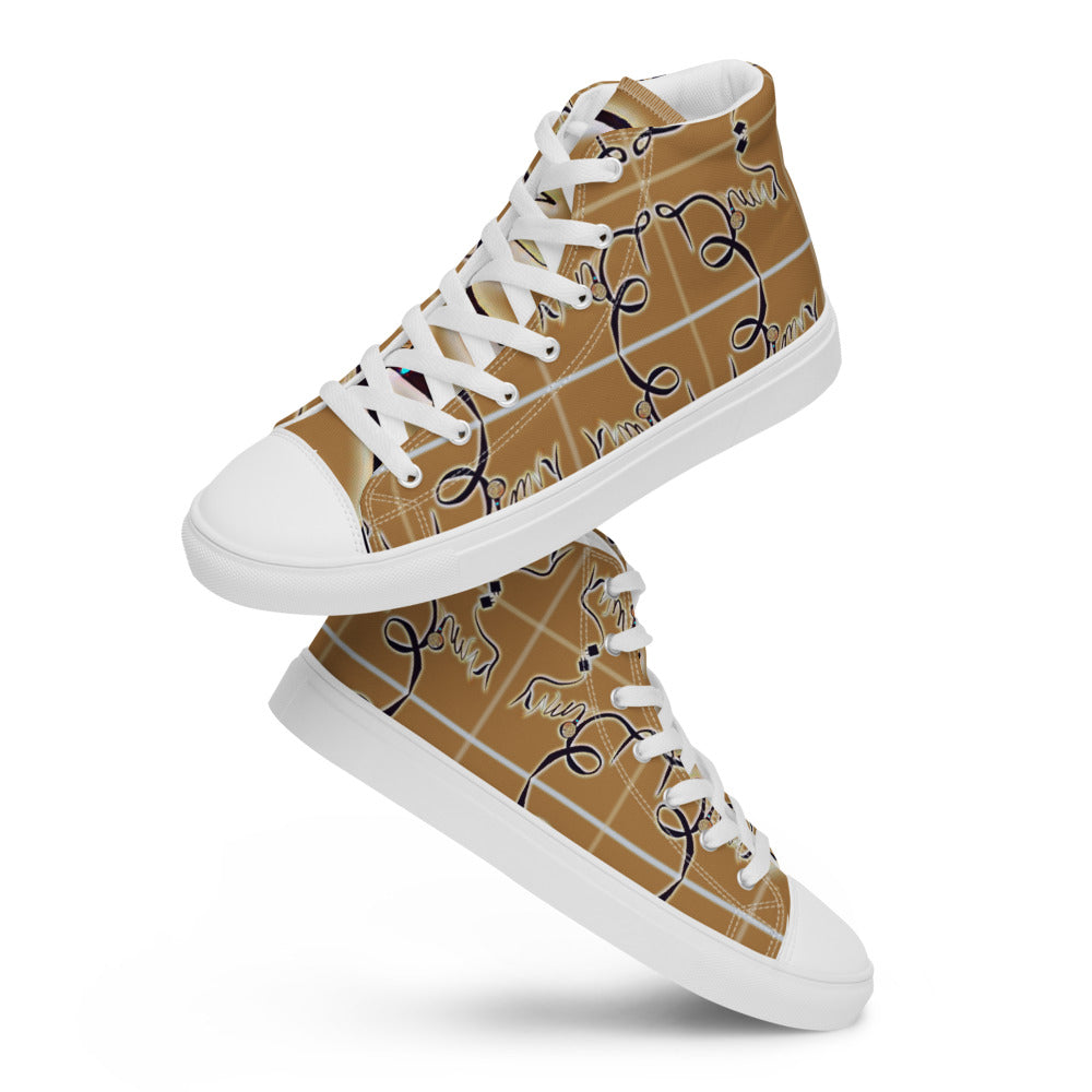 Dimvy Banana Pudding  Men’s High top canvas shoes