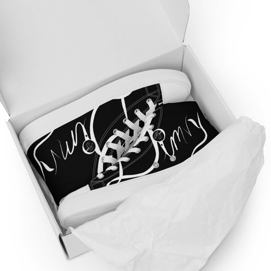 Dimvy Cookies n Cream Men's high top canvas shoes