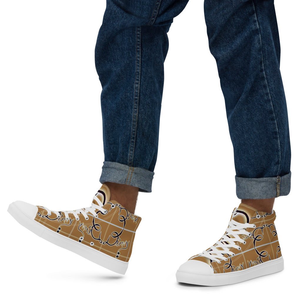 Dimvy Banana Pudding  Men’s High top canvas shoes