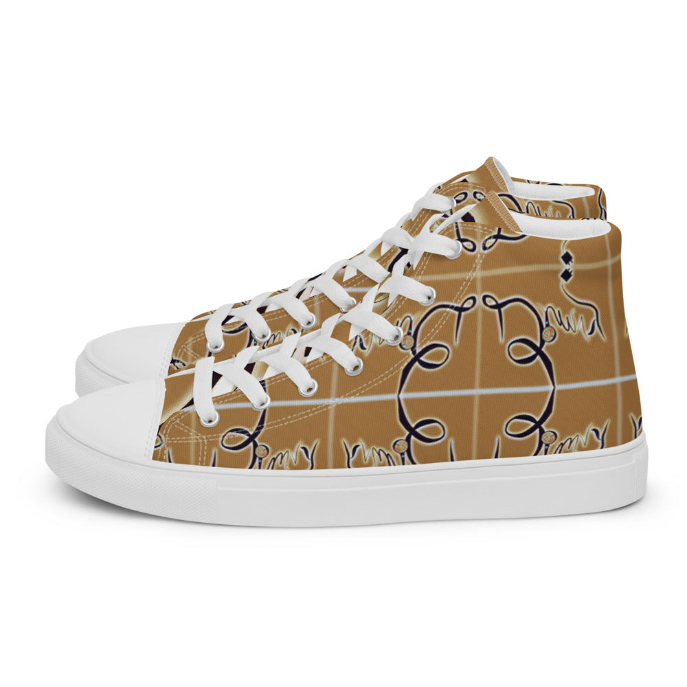 Dimvy Banana Pudding  Men’s High top canvas shoes