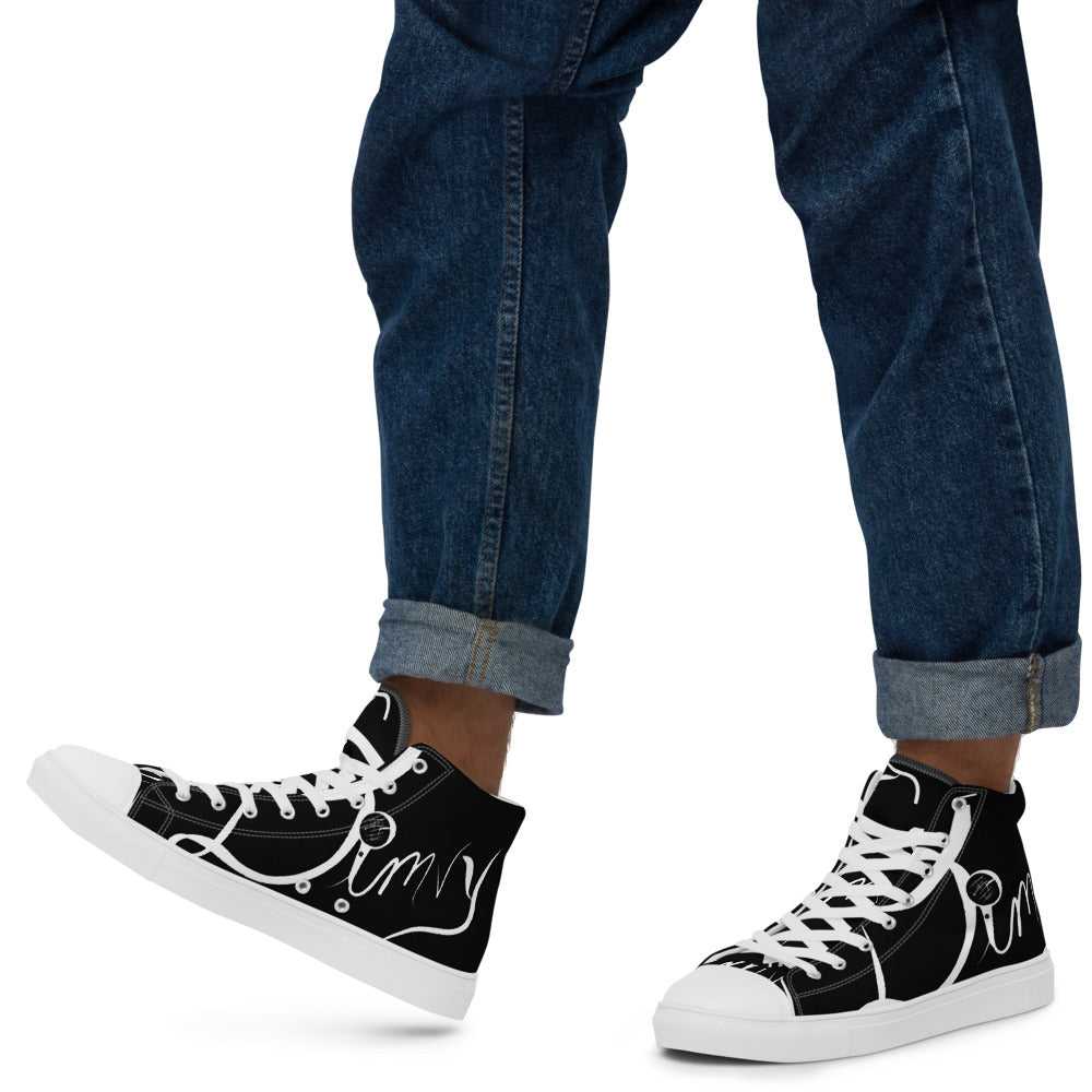 Dimvy Cookies n Cream Men's high top canvas shoes