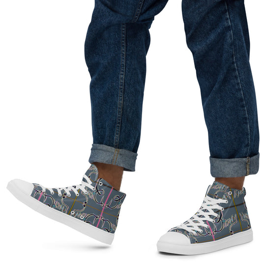 Dimvy Bubble Gum Ina Dish Men’s high top canvas shoes