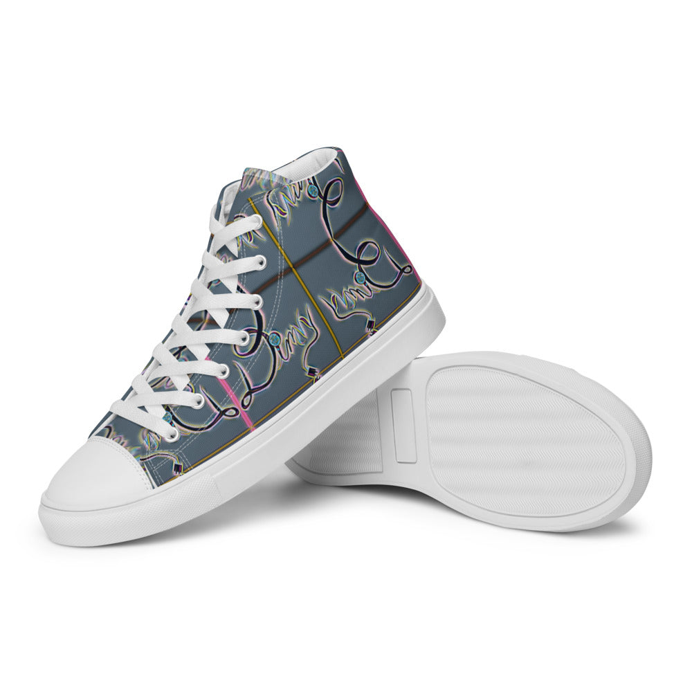 Dimvy Bubble Gum Ina Dish Men’s high top canvas shoes