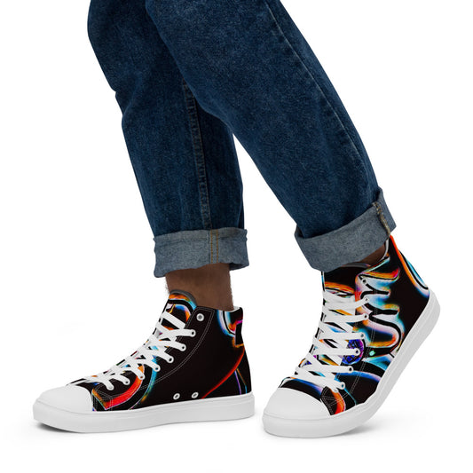 Dimvy Graffiti Men’s high top canvas shoes