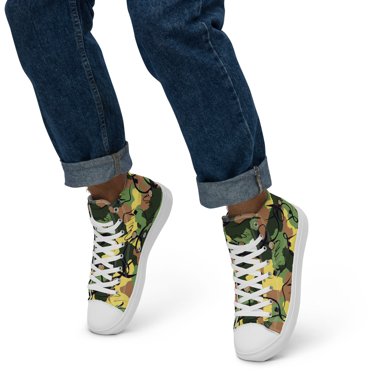 Dimvy Signature Camo Men’s high top canvas shoes