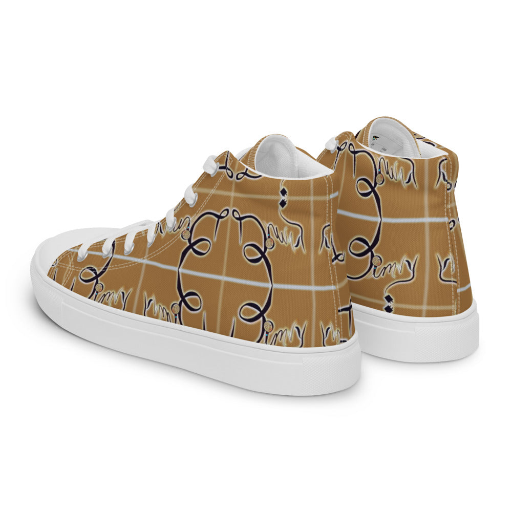 Dimvy Banana Pudding  Men’s High top canvas shoes
