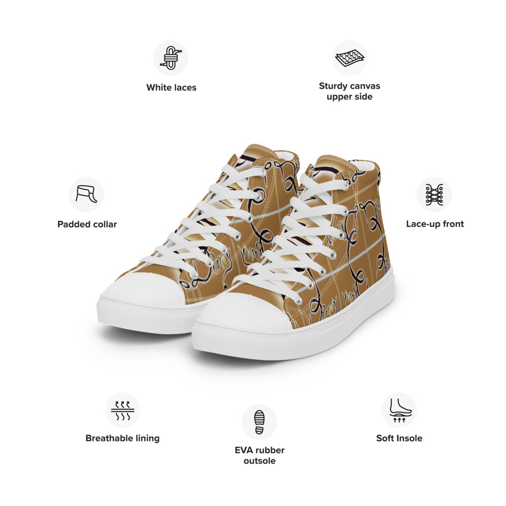 Dimvy Banana Pudding  Men’s High top canvas shoes