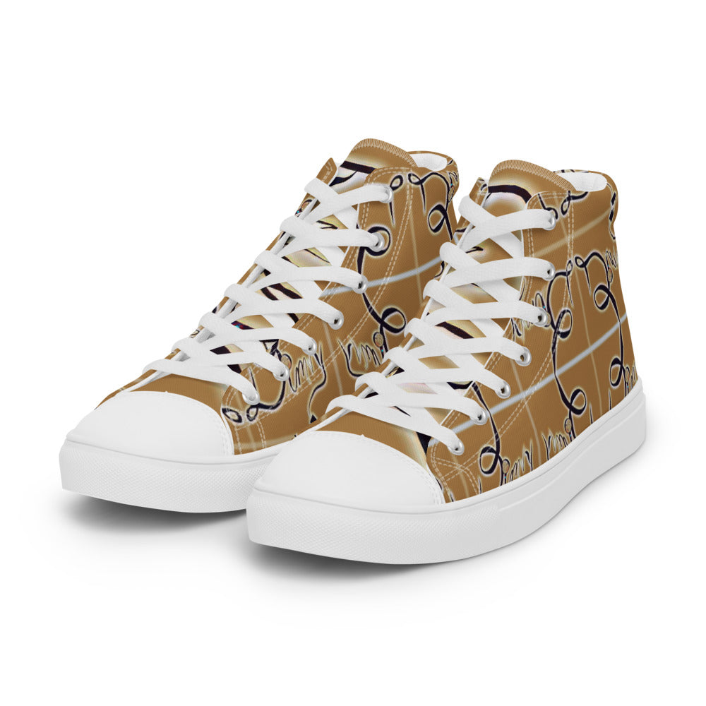 Dimvy Banana Pudding  Men’s High top canvas shoes