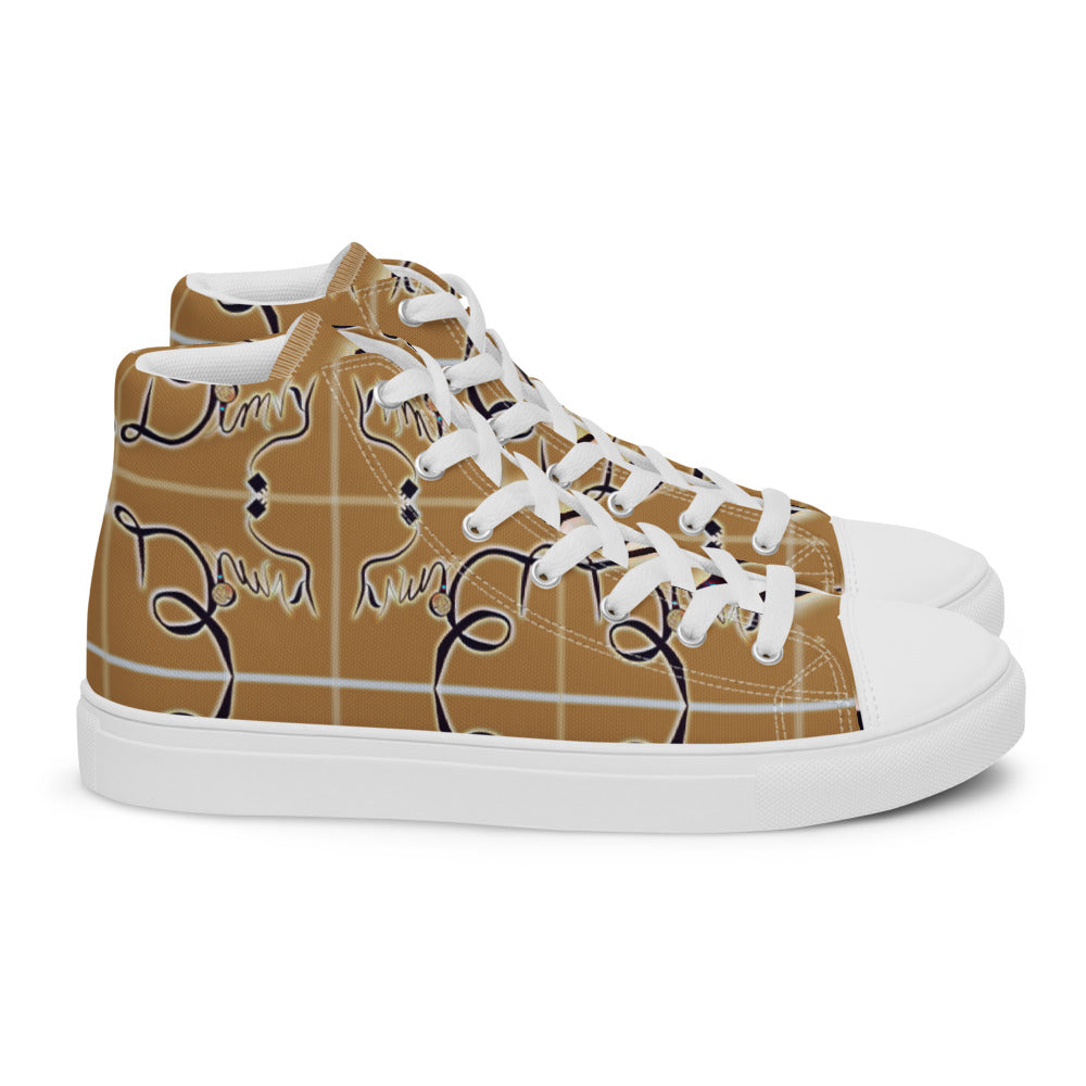 Dimvy Banana Pudding  Men’s High top canvas shoes