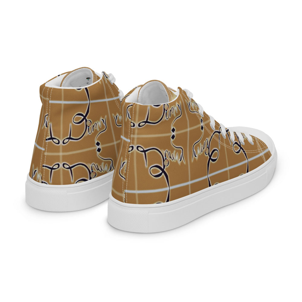 Dimvy Banana Pudding  Men’s High top canvas shoes