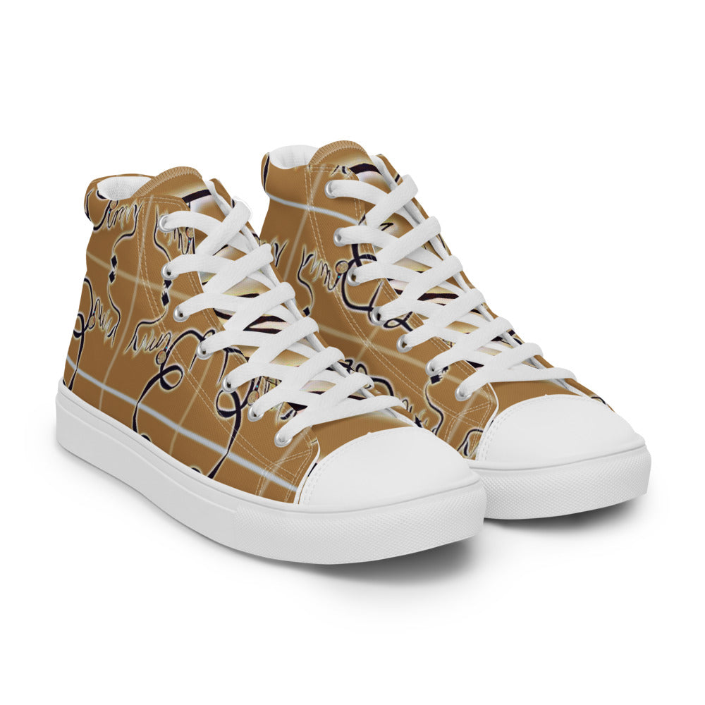 Dimvy Banana Pudding  Men’s High top canvas shoes