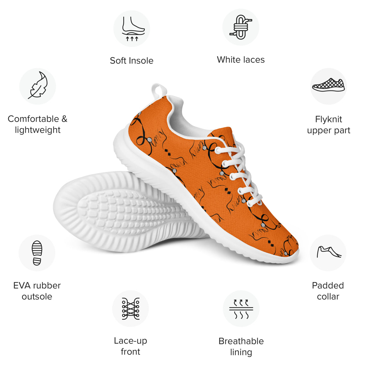 Dimvy Women’s Orange Cream athletic shoes