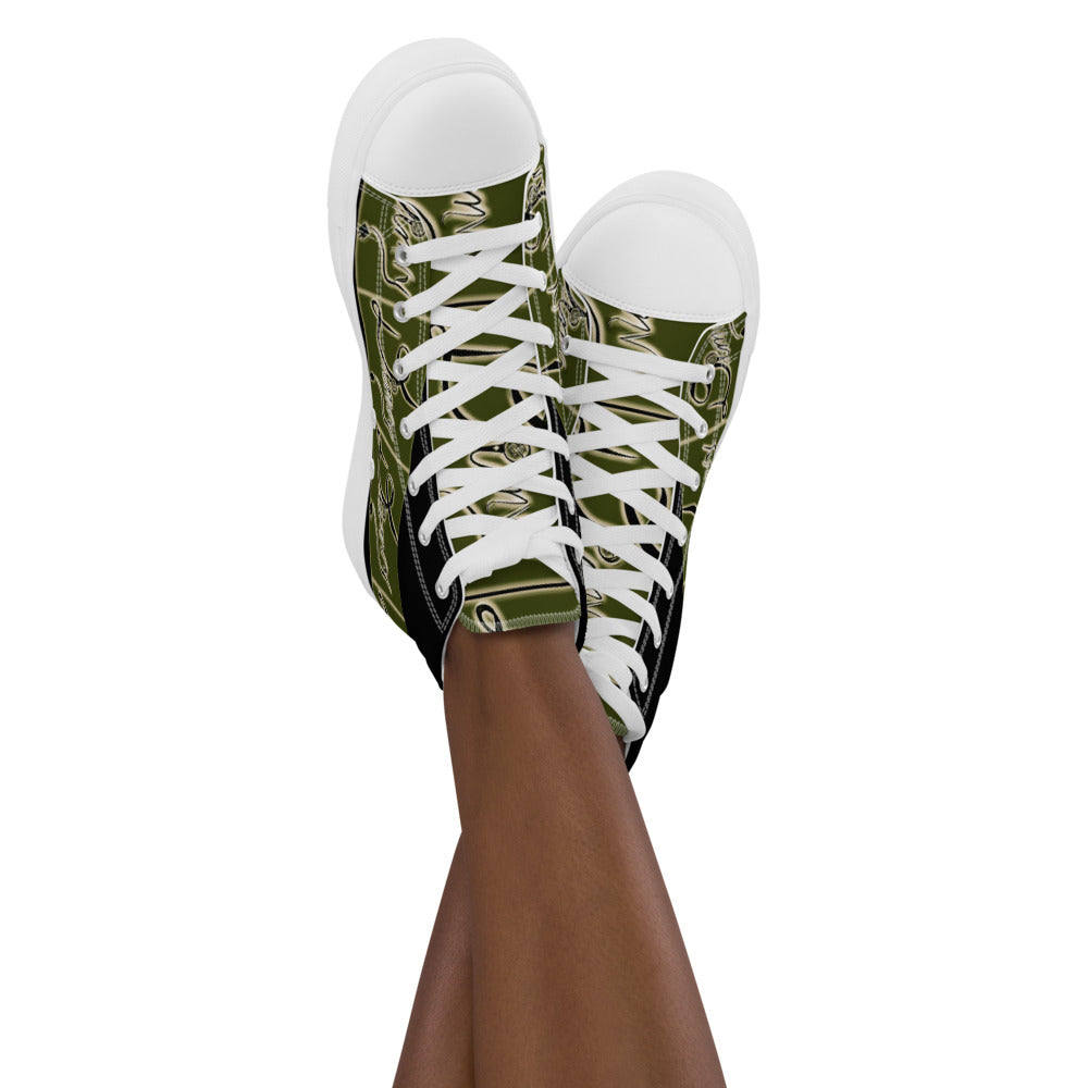Dimvy Army Women’s high top canvas shoes