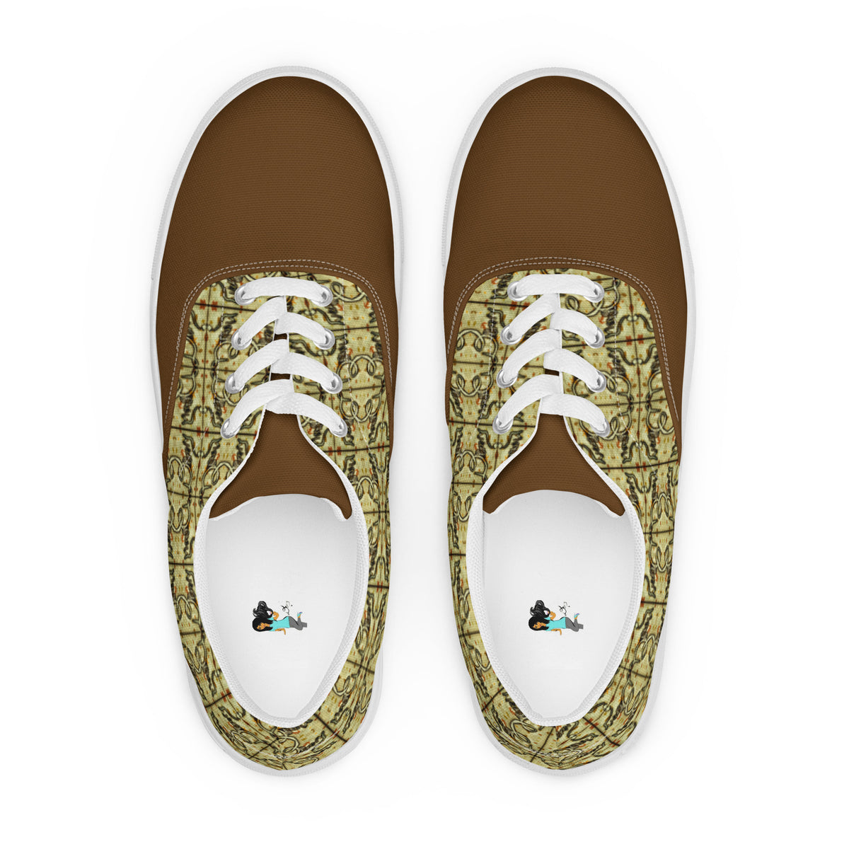 Dimvy chocolate Women’s lace-up canvas shoes